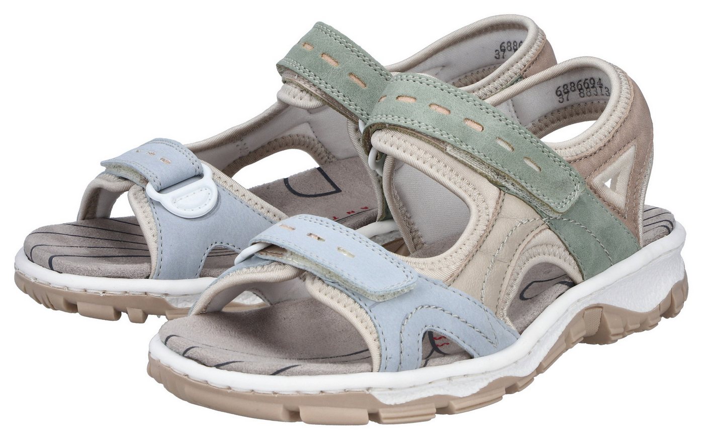 Rieker Riemchensandale Sommerschuh, Sandalette, Outdoorsandale mit Klett
