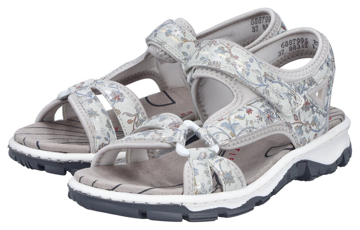 Rieker Riemchensandale Sommerschuh, Sandalette, Outdoorschuh in Trekking-Optik (grau)