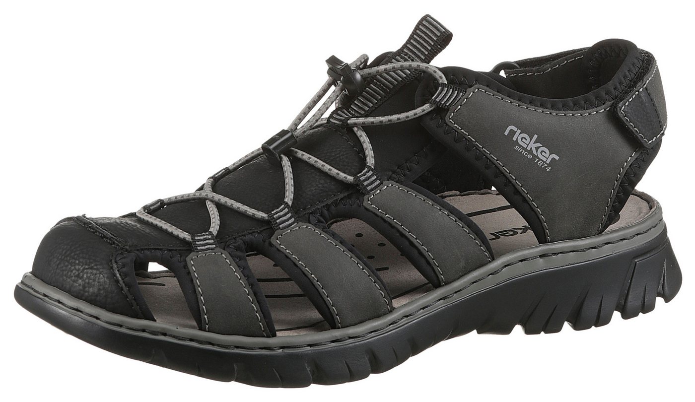 Rieker Sandale, Sommerschuh, Klettschuh, Freizeitsandale, Gummizug, Schellverschluss