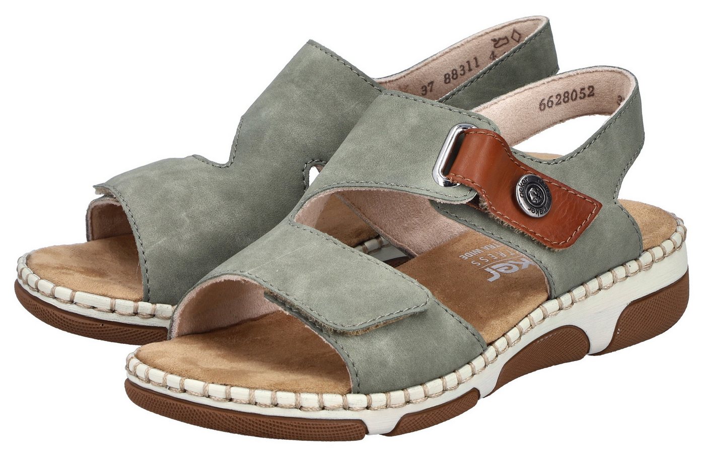Rieker Sandale Sommerschuh, Klettschuh mit aufwändiger Ziernaht an der Laufsohle