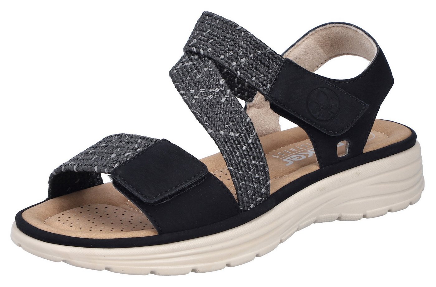 Rieker Sandale, Sommerschuh, Outdoorsandale mit regulierbaren Klettverschlüssen