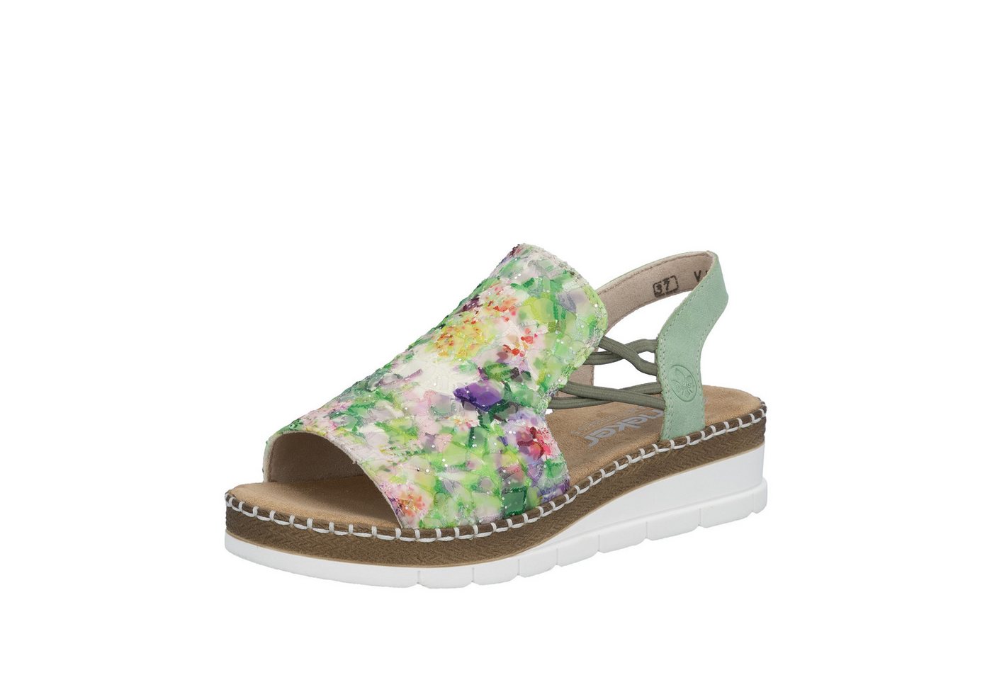 Rieker Sandale Sommerschuh, Sandalette, Keilabsatz, in modischer Optik