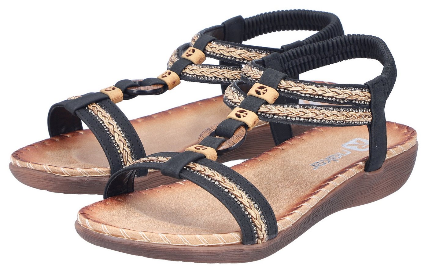 Rieker Sandale Sommerschuh, Urlaubsschuh, Schlupfsandale mit Gummizug