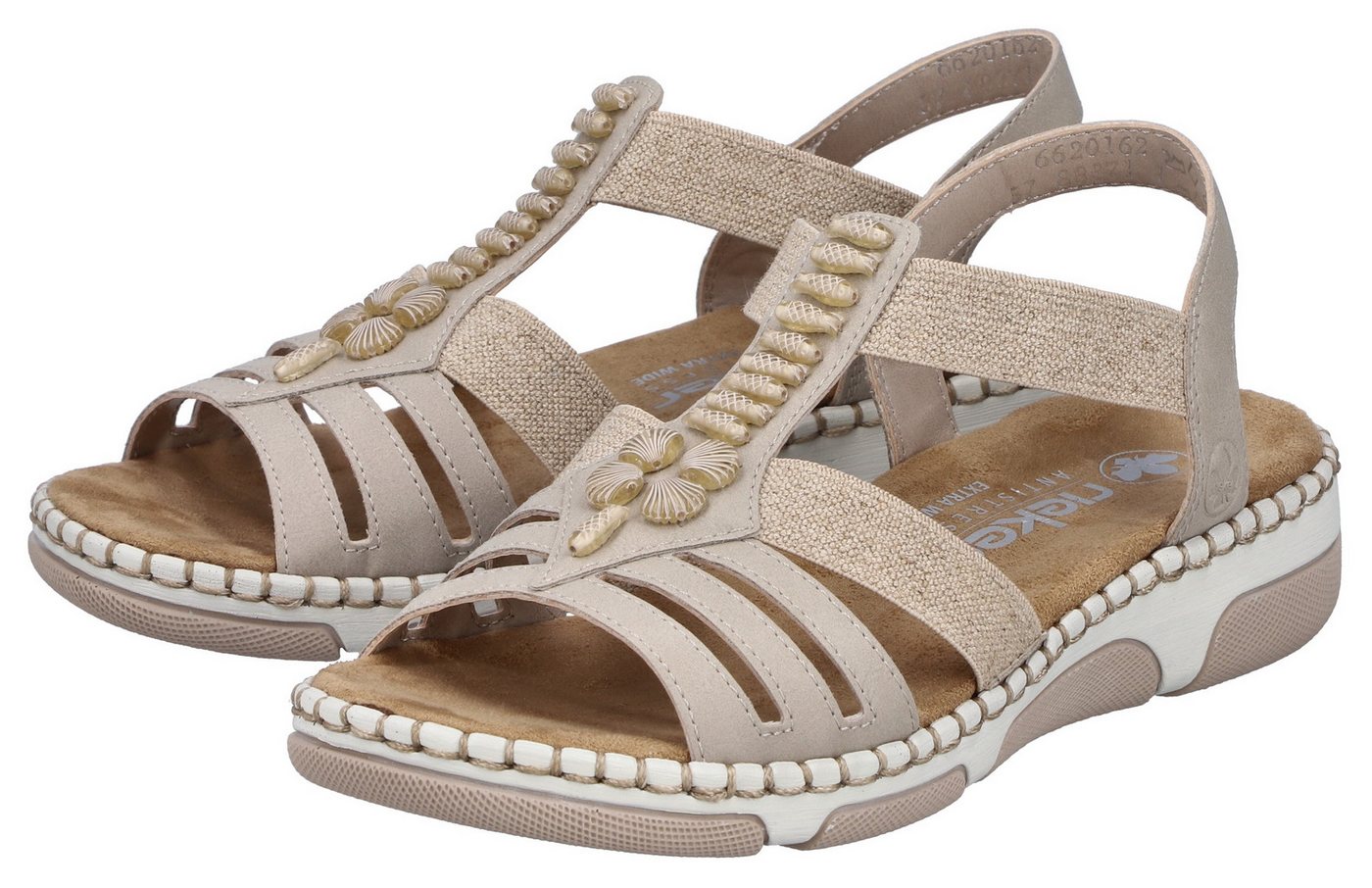 Rieker Sandale Sommerschuh, Urlaubsschuh, Schlupfschuh mit seitlichen Gummizügen