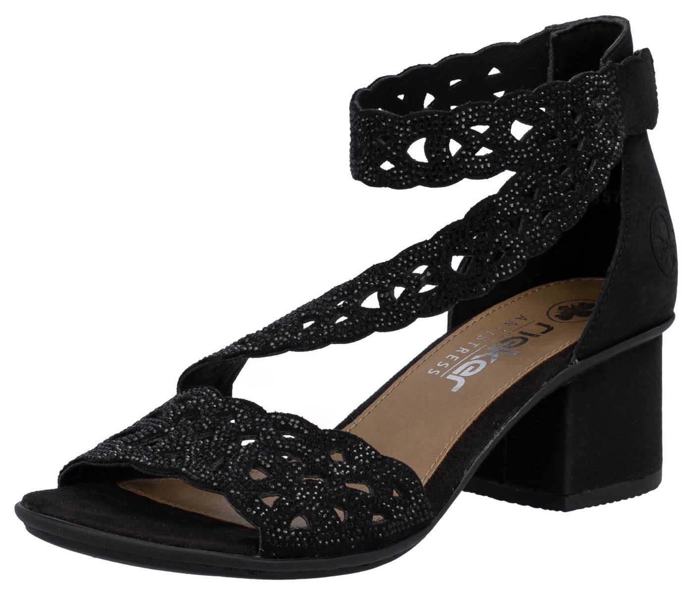 Rieker Sandalette Festtagsschuh, Blockabsatz, mit praktischem Klettverschluss