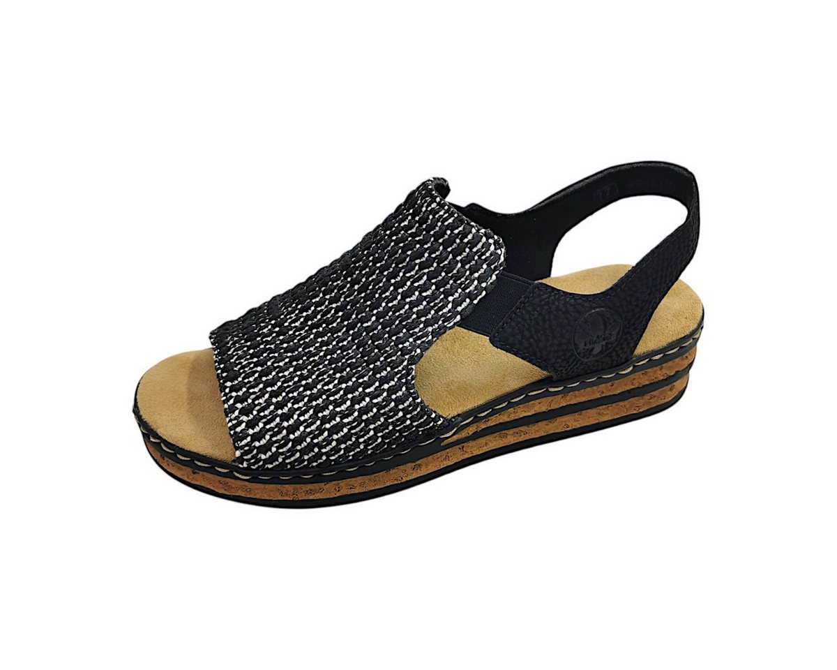 Rieker Sandalette Plateausandale (schwarz)