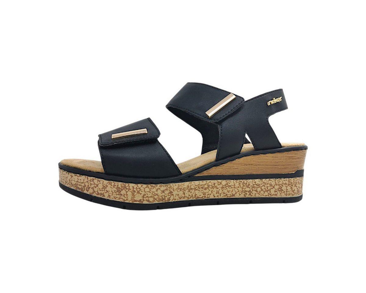 Rieker Sandalette Plateausandale (schwarz)