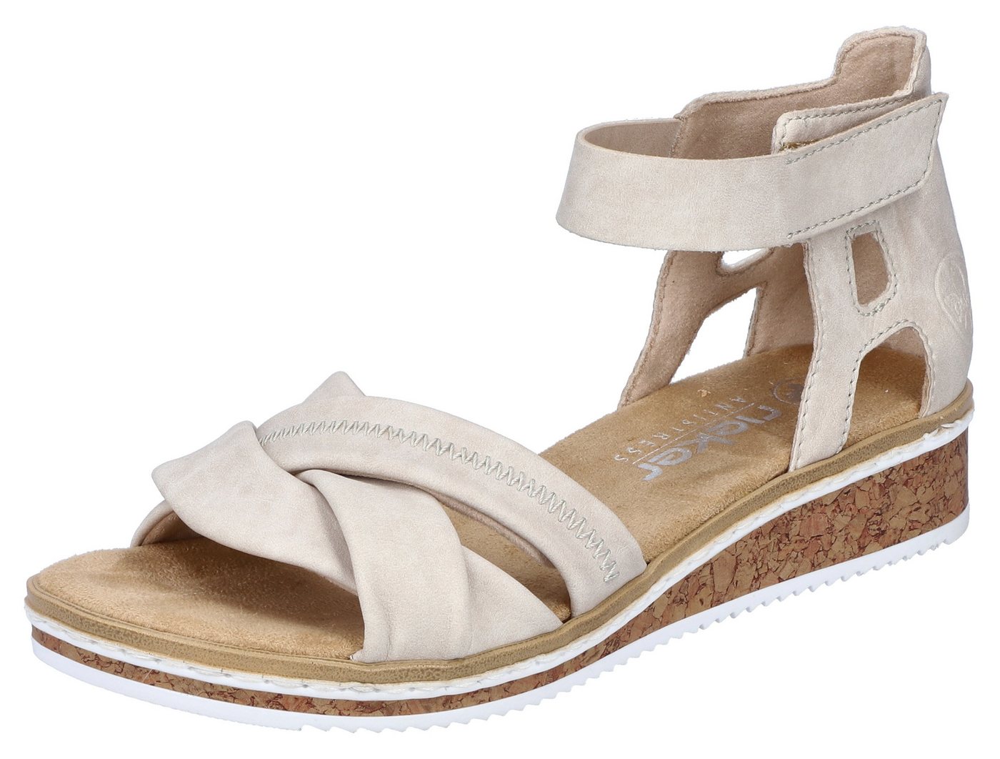 Rieker Sandalette, Sandale, Sommerschuh, Klettschuh, Keilabsatz, geschlossene Ferse