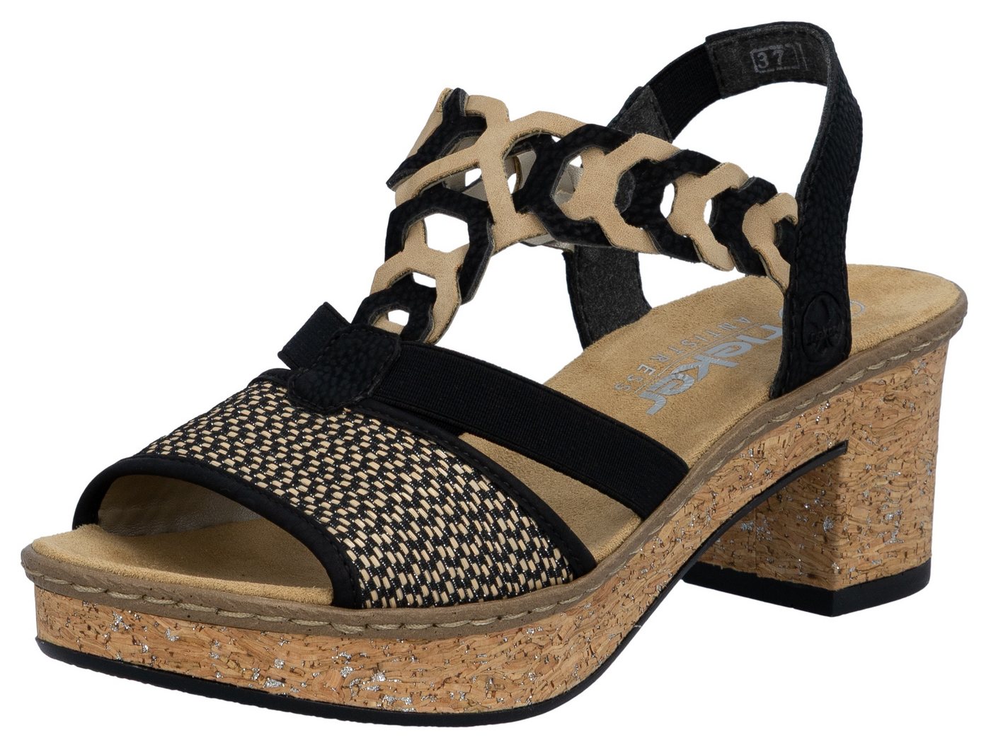 Rieker Sandalette, Sommerschuh, Sandale, Plateauabsatz, in elegantem Look