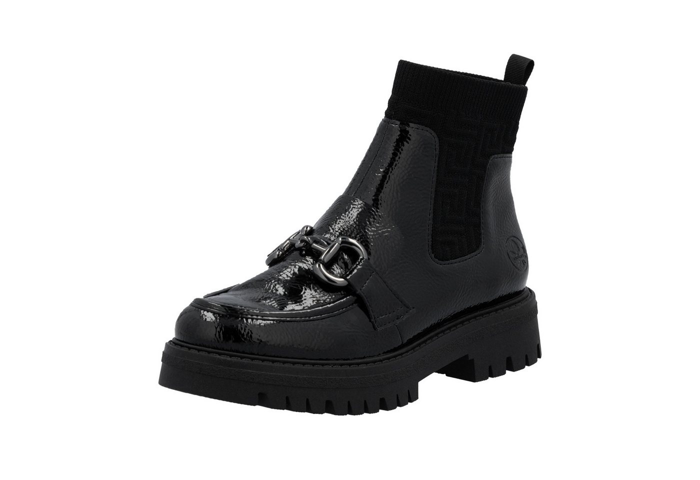 Rieker Schlupfboots Stiefelette, Plateauboots, Profilsohle, Blockabsatz, zum Schlupfen