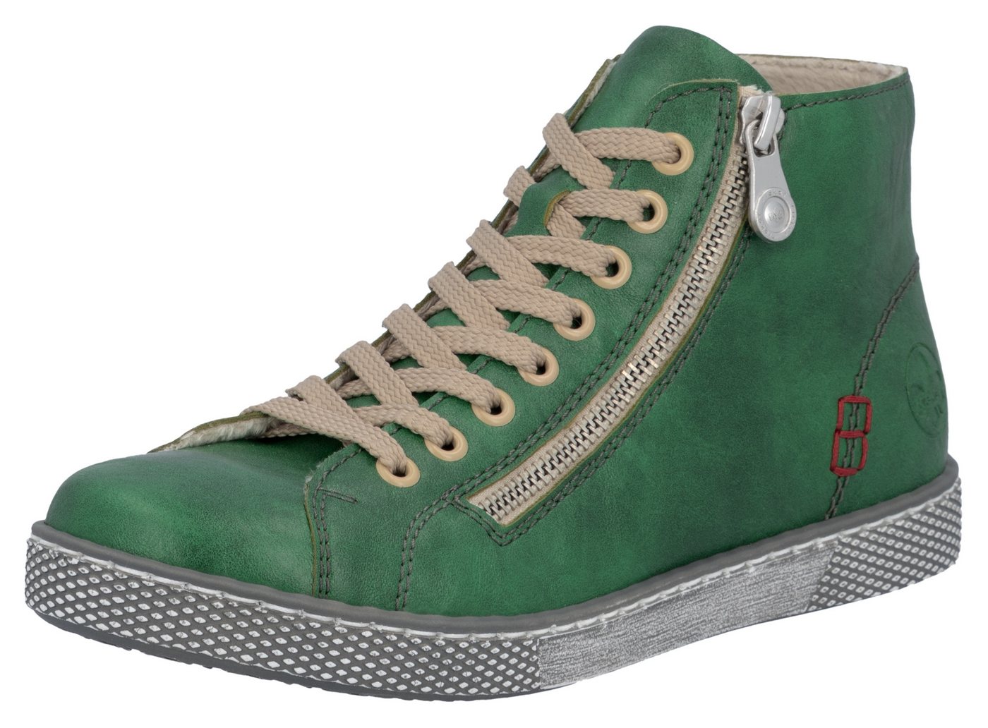 Rieker Schnürboots, Schnürstiefelette, Casual-Boots mit Reißverschluss außen