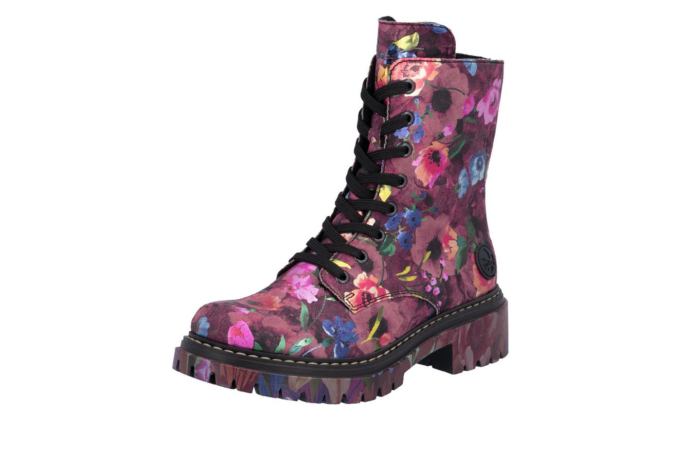 Rieker Schnürboots Schnürstiefelette, Profilsohle, in veganer Verarbeitung