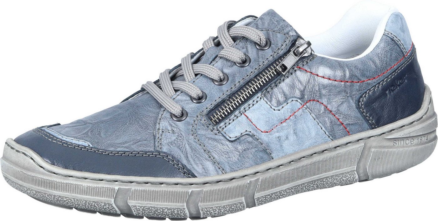 Rieker Schnürer Schnürschuh aus echtem Leder (blau)