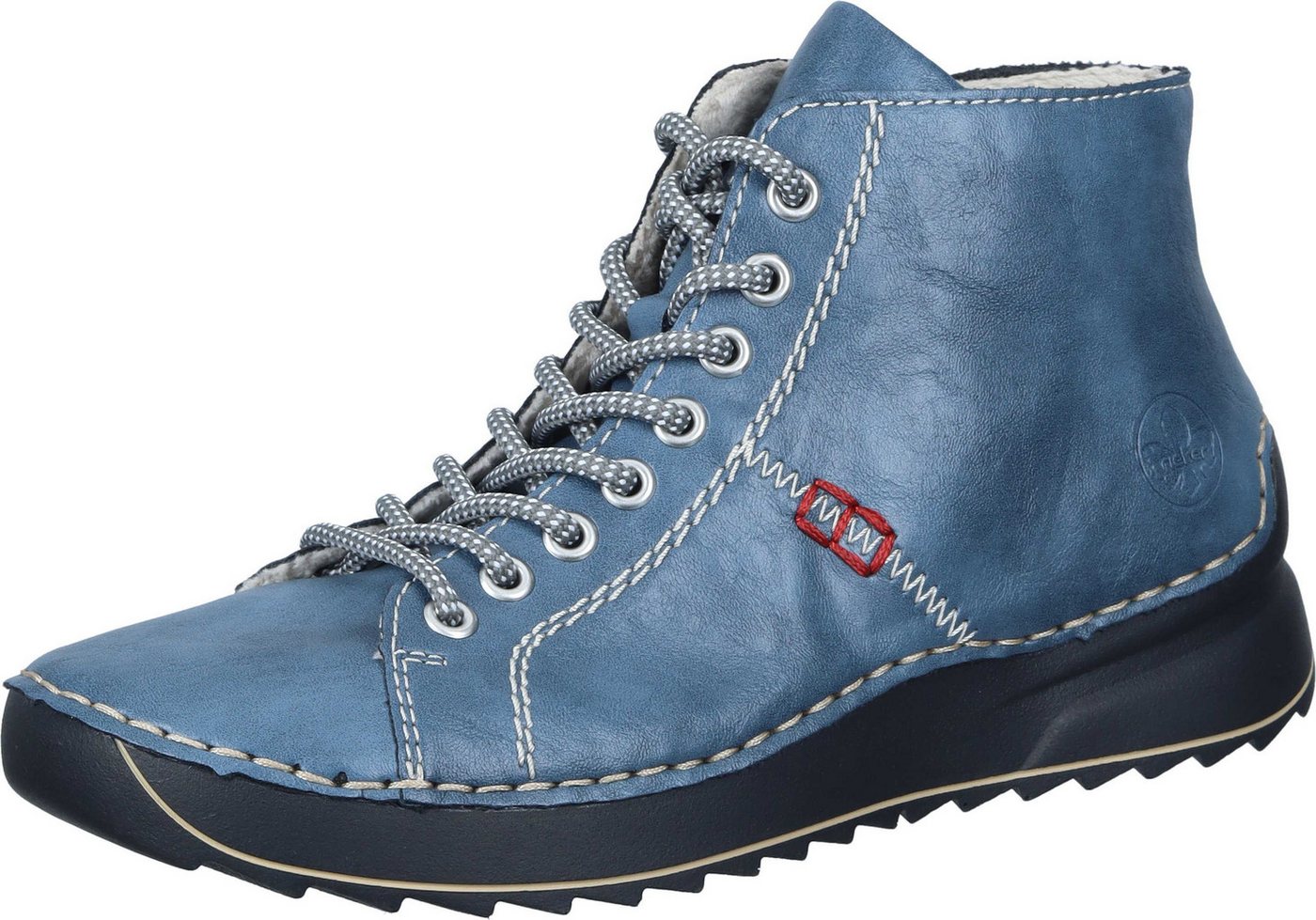 Rieker Schnürer Schnürschuh aus strapazierfähigem Synthetik (blau)