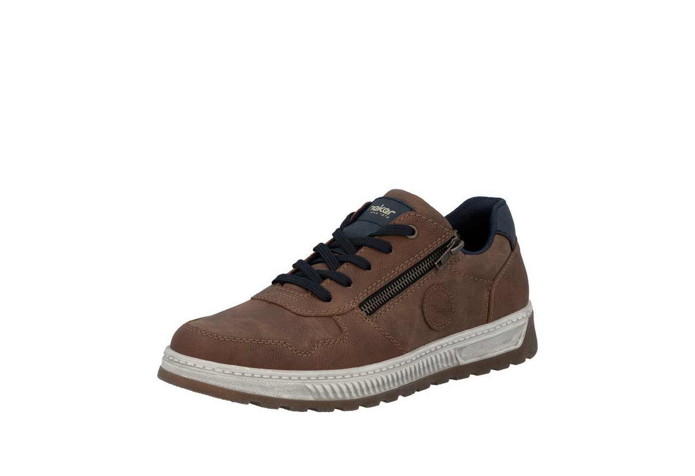 Rieker Sneaker Freizeitschuh, Halbschuh, Schnürschuh mit Kontrastbesatz