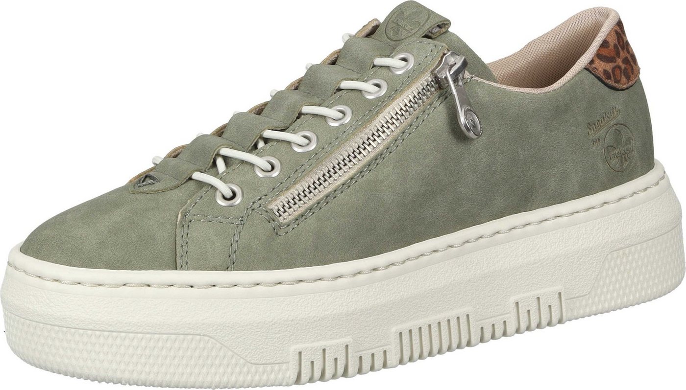 Rieker Schnürer Slipper aus strapazierfähigem Synthetik