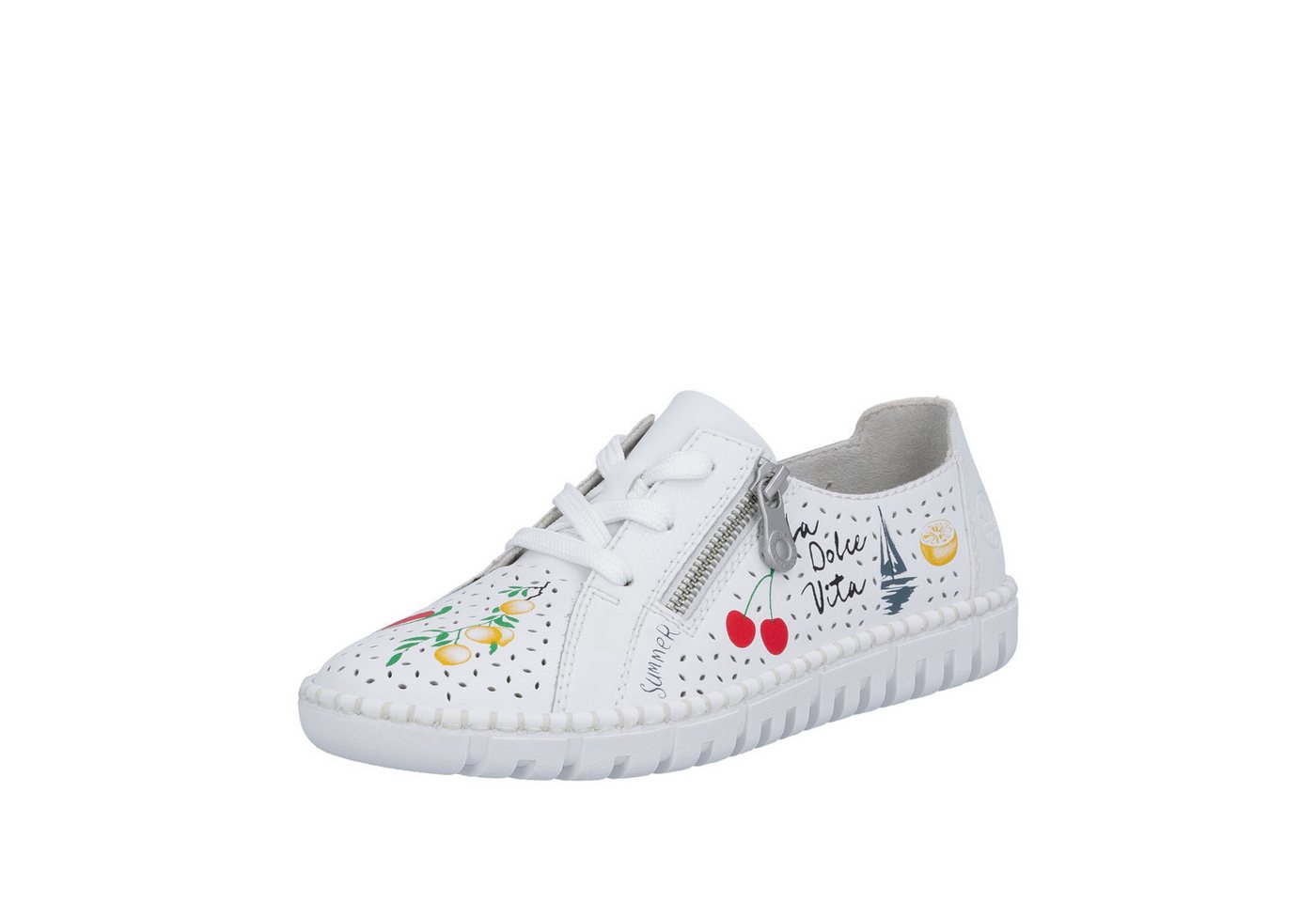 Rieker Schnürschuh Sneaker, Halbschuh, Schnürer mit sommerlichem Motiv-Druck