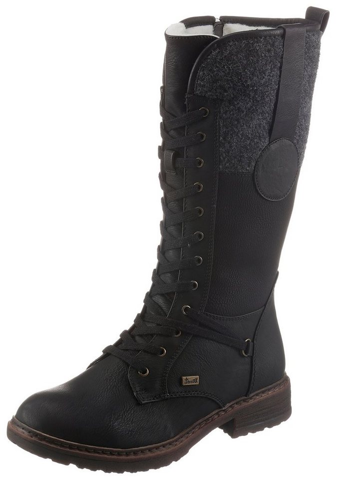Rieker Schnürstiefel, Winterstiefel, Blockabsatz, Warmfutter, mit Tex-Ausstattung (schwarz)