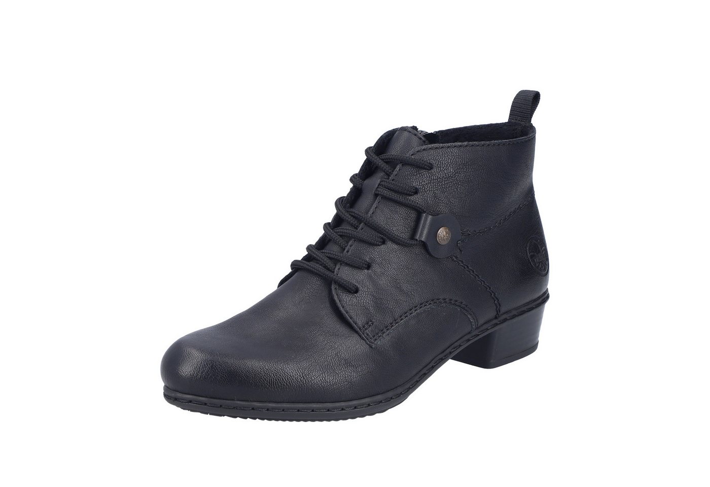 Rieker Schnürstiefelette Schnürboots, Blockabsatz, mit Logoprägung an der Ferse