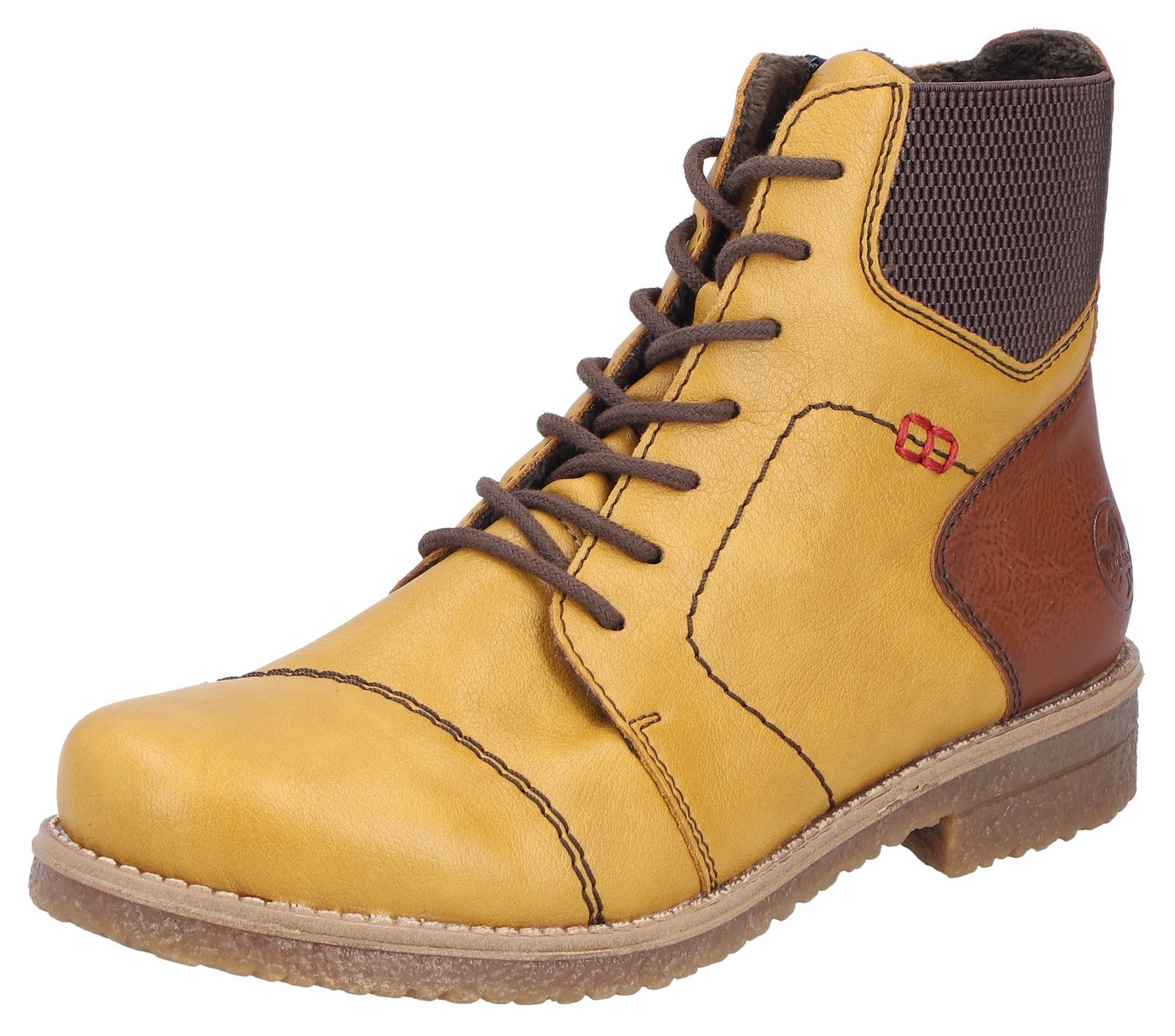 Rieker Schnürstiefelette Schnürboots, Herbststiefelette, Blockabsatz, mit weicher Innensohle