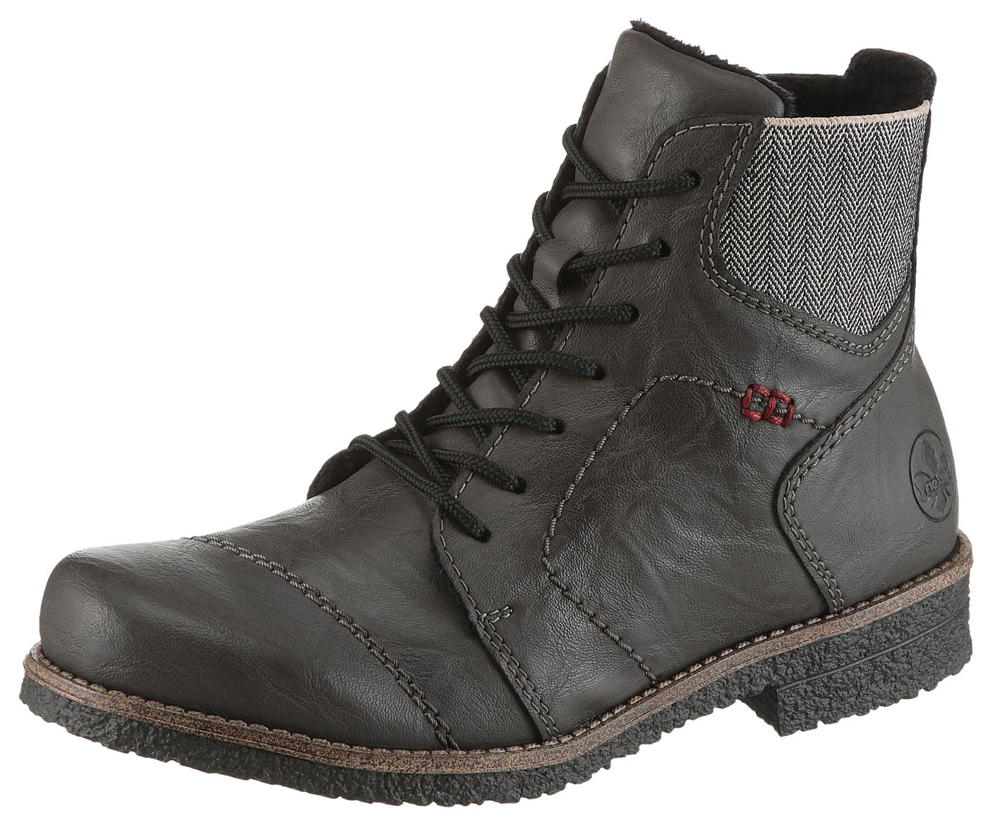 Rieker Schnürstiefelette Schnürboots, Herbststiefelette, Blockabsatz, mit weicher Innensohle