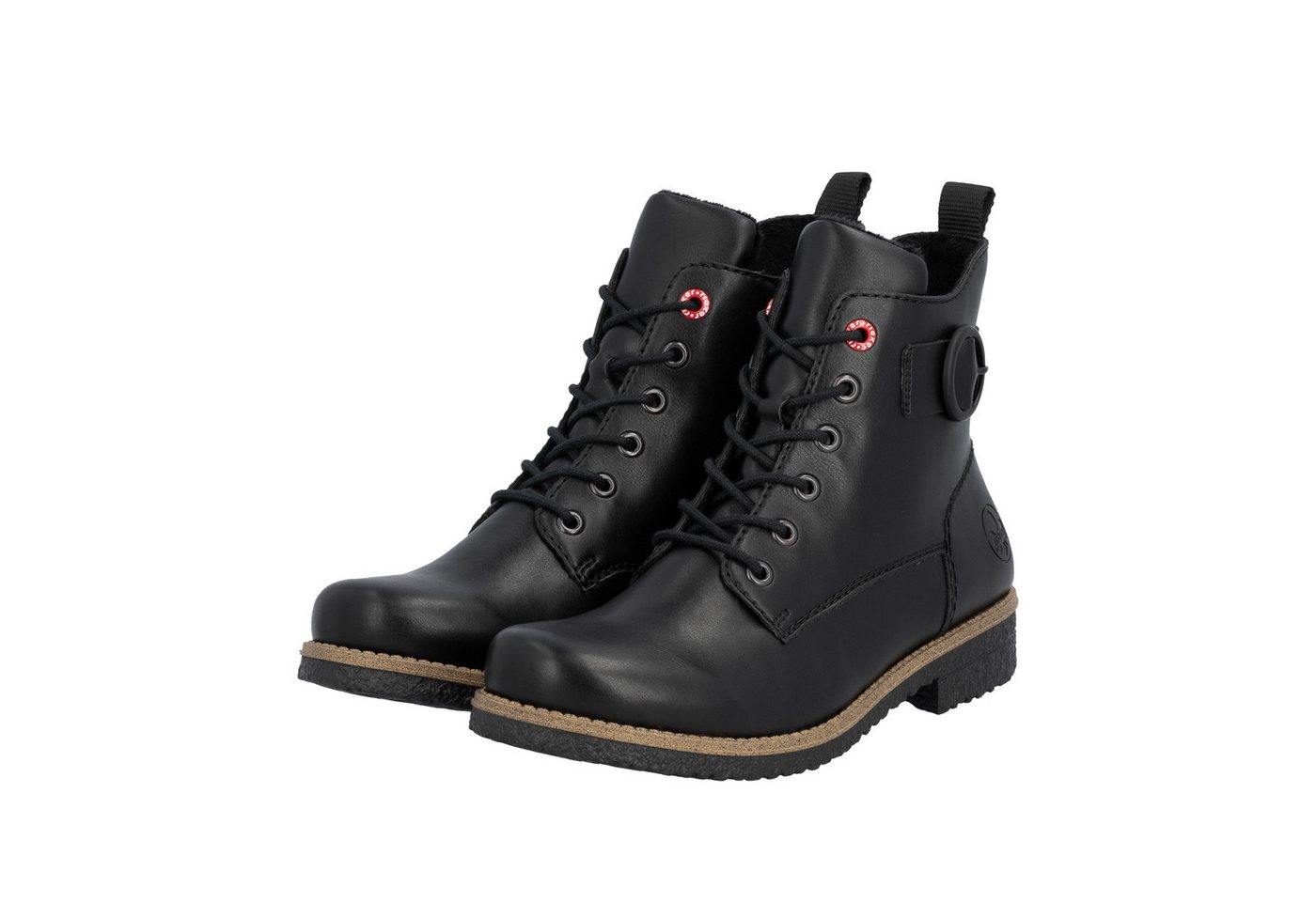 Rieker Schnürstiefelette Schnürboots, Stiefelette, Blockabsatz mit dekorativer Zierschnalle