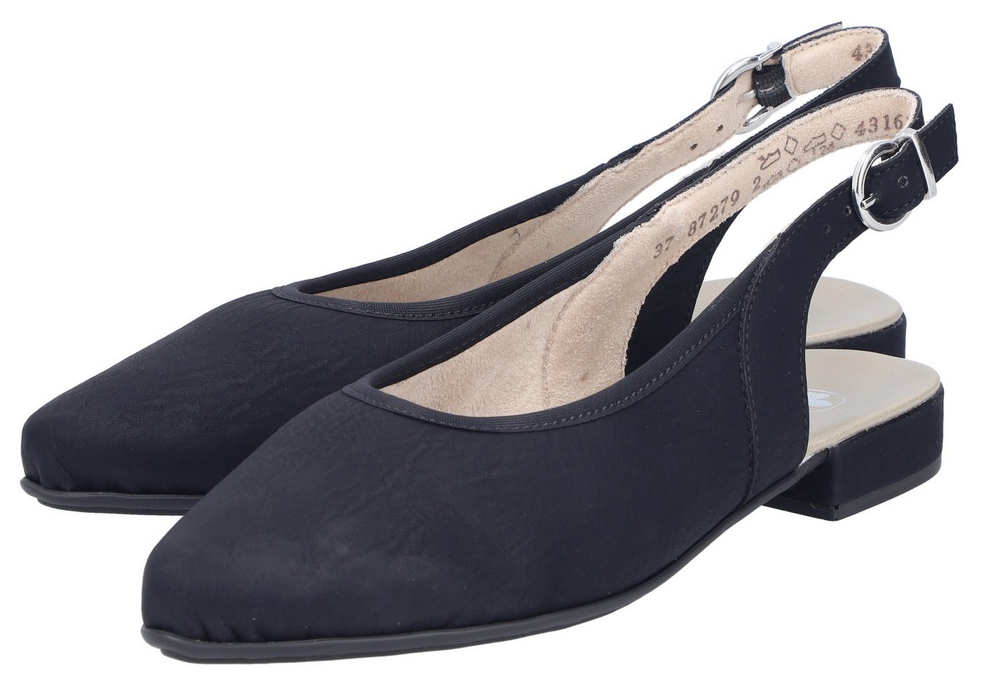 Rieker Slingpumps Sommerschuh, Sabot mit elastischem Textileinfass (schwarz)