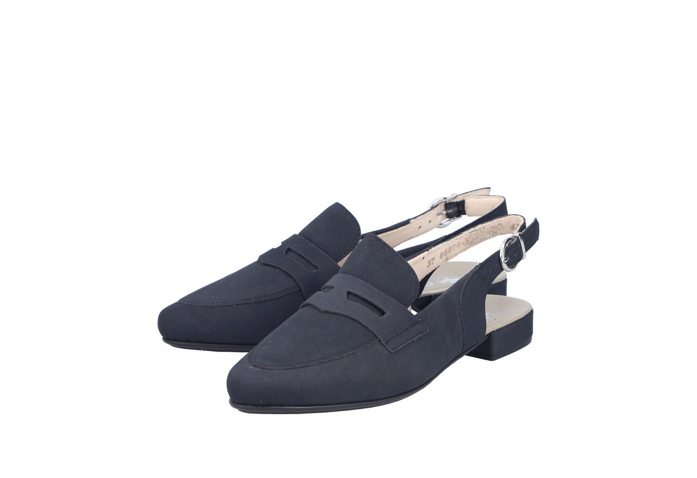 Rieker Slingsandale Sabot, Sommerschuh, Blockabsatz, mit verstellbarem Riemchen (blau)