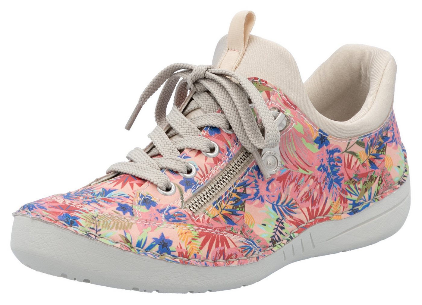 Rieker Slip-On Sneaker, Freizeitschuh, Halbschuh, Schlupfschuh mit aufgesetzter Schnürung