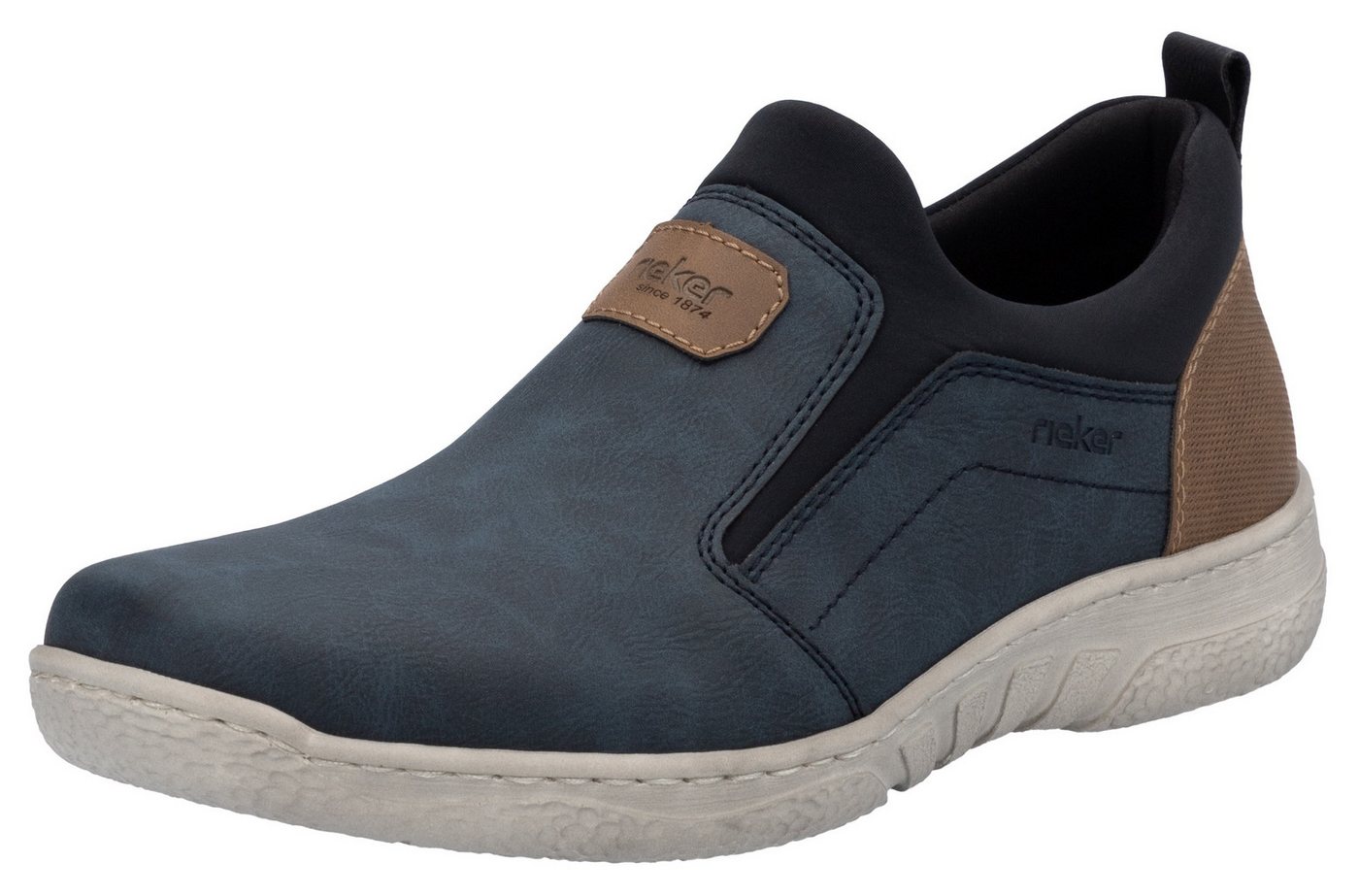 Rieker Slip-On Sneaker, Freizeitschuh, Halbschuh, Sneaker mit Gummizug, zum Schlupfen