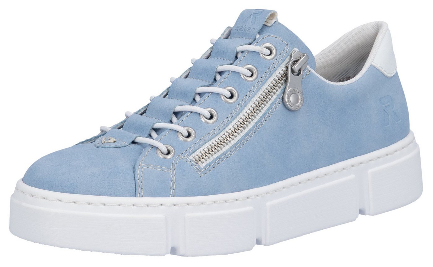 Rieker Slip-On Sneaker mit Reißverschluss außen, Freizeitschuh, Halbschuh, Schlupfschuh