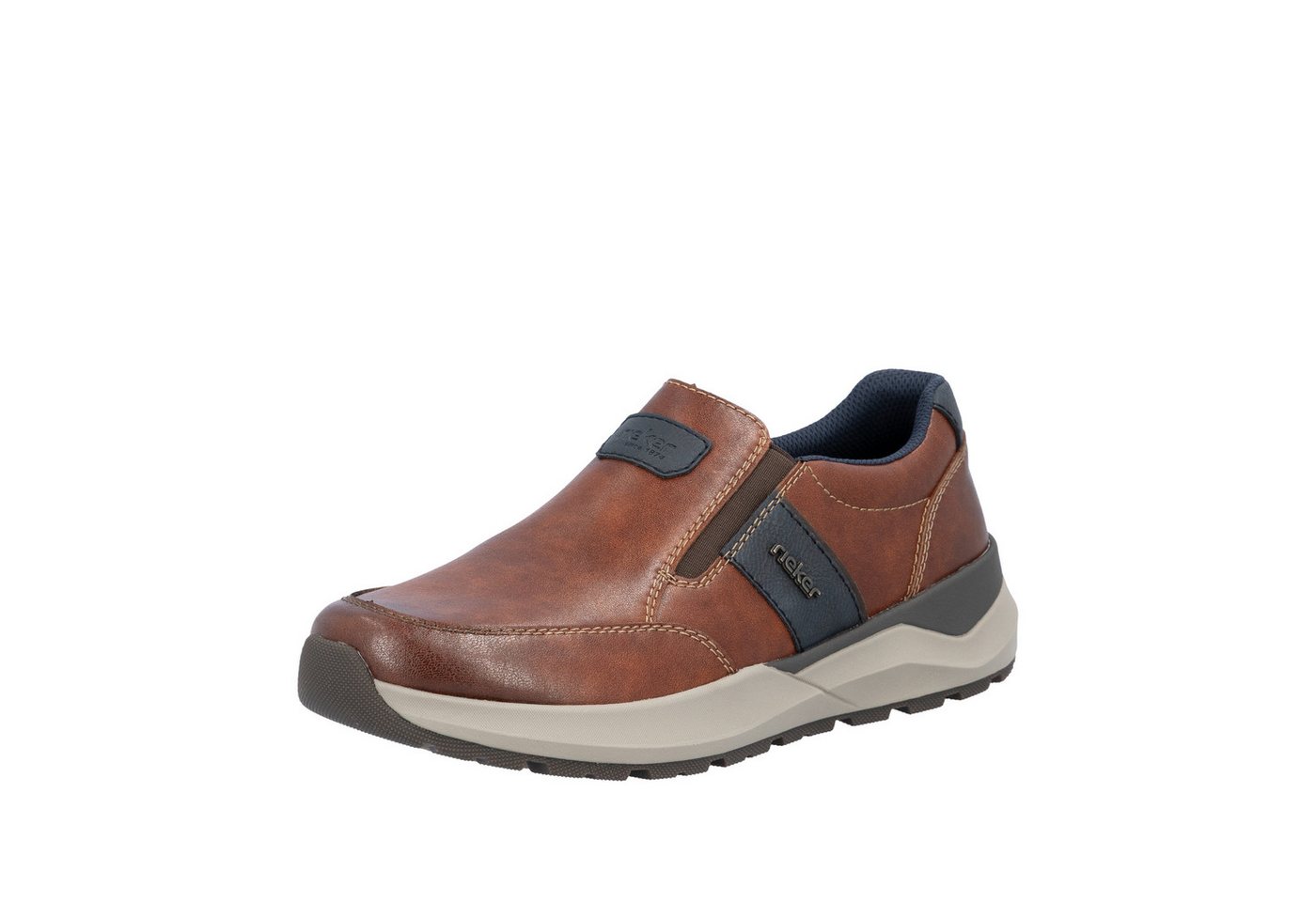 Rieker Slip-On Sneaker Schlüpfschuh, Slipper, Halbschuh, Freizeitschuh mit Kontrastbesatz