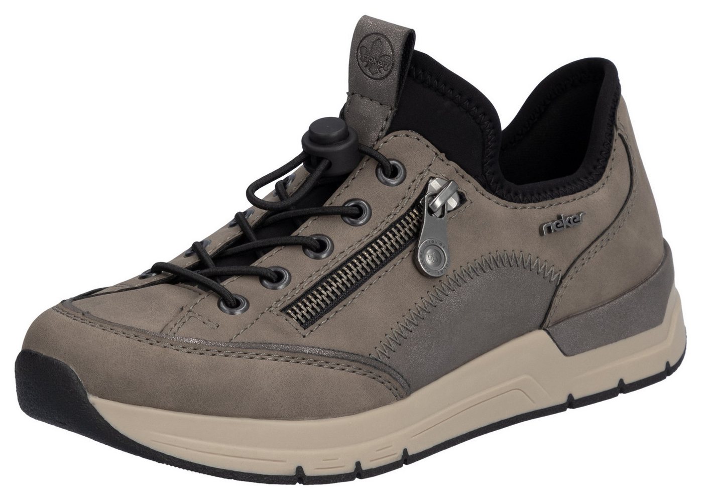 Rieker Slip-On Sneaker, Schlupfschuh, Freizeitschuh, Halbschuh mit Schnellverschluss