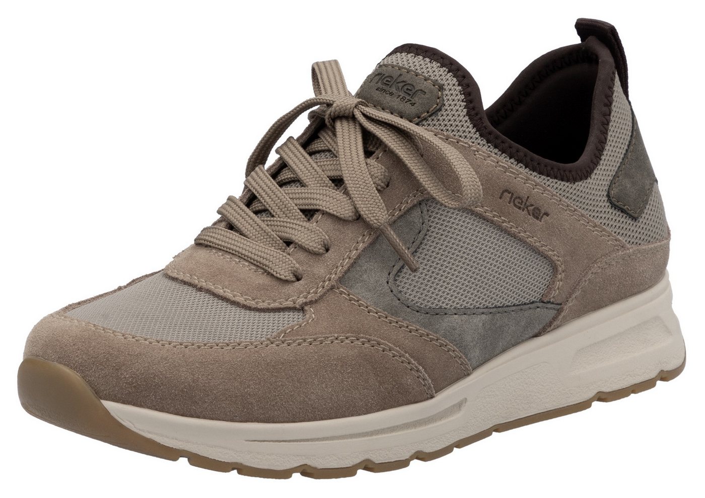 Rieker Slip-On Sneaker, Schlupfschuh, Halbschuh, Freizeitsneaker mit Schnürelement