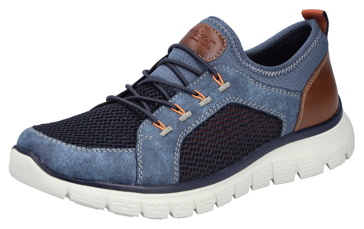 Rieker Slip-On Sneaker, Schlupfschuh, Slipper, Freizeitschuh, Gummizug und helle Laufsohle