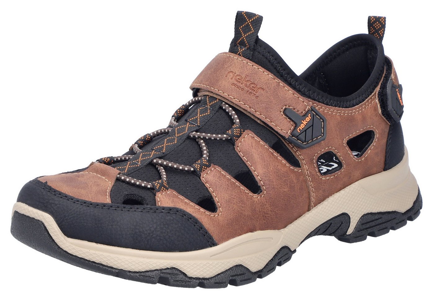 Rieker Slip-On Sneaker, Schlupfschuh, Trekkingschuh, Outdoorschuh mit luftigen Lochungen
