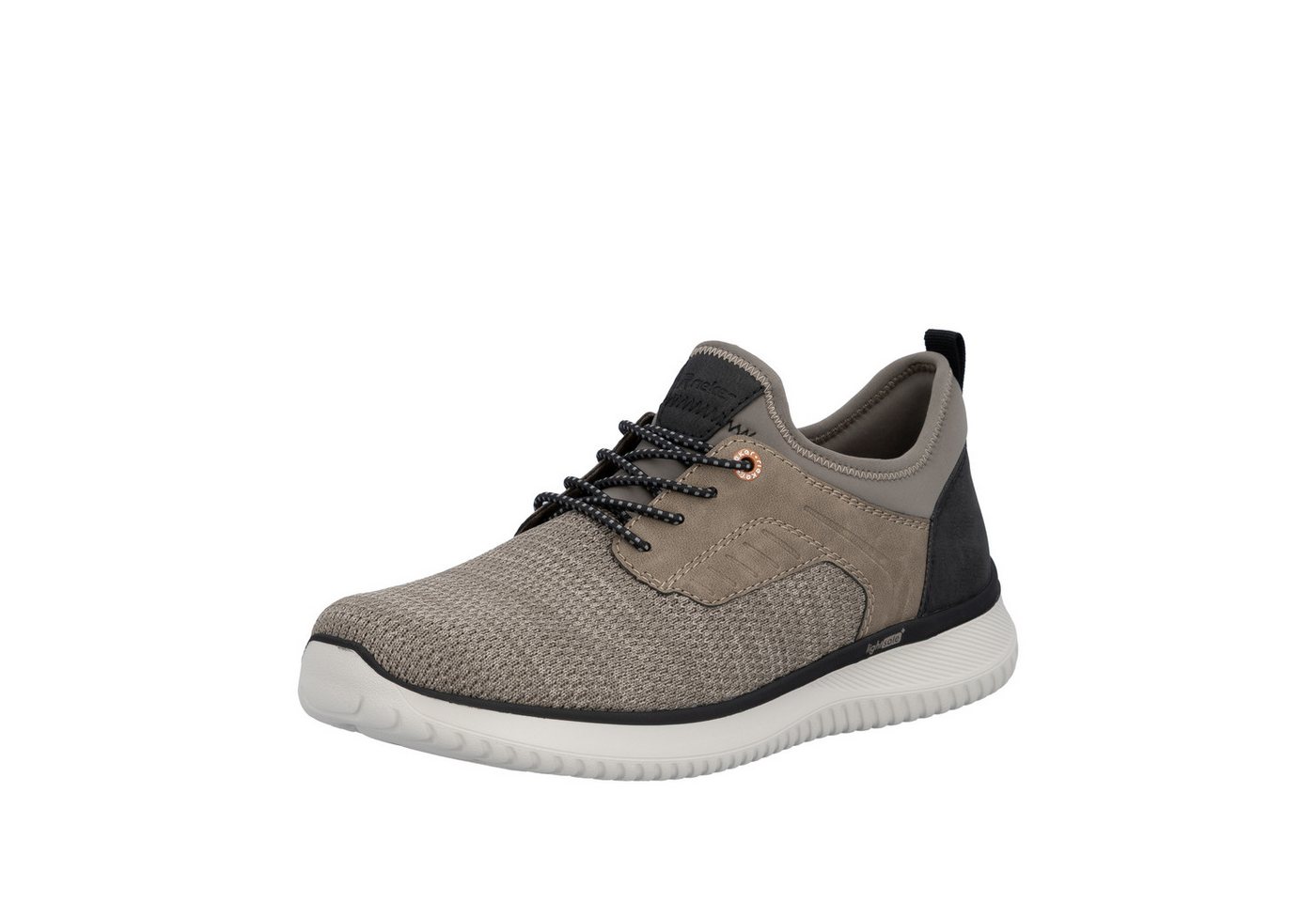 Rieker Slip-On Sneaker Slipper, Halbschuh, Freizeitschuh, Sneaker zum Schlupfen (beige/schwarz)