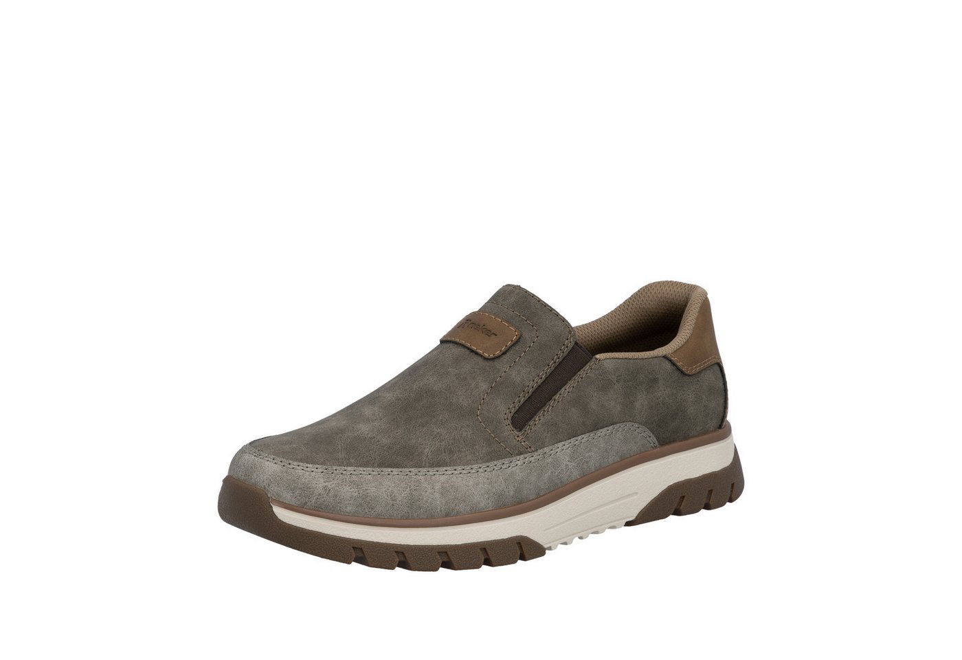 Rieker Slip-On Sneaker Slipper, Halbschuh, Freizeitsneaker mit Kontrastbesatz