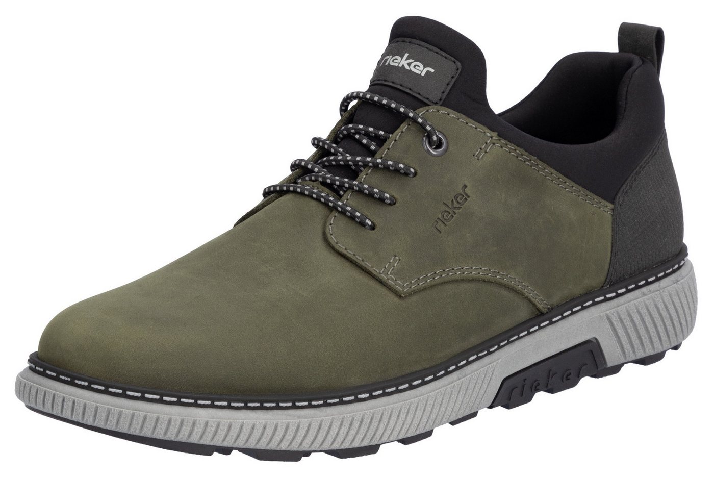 Rieker Slip-On Sneaker, Slipper, Halbschuh, Freizeitsneaker zum Schlupfen (grün/schwarz)