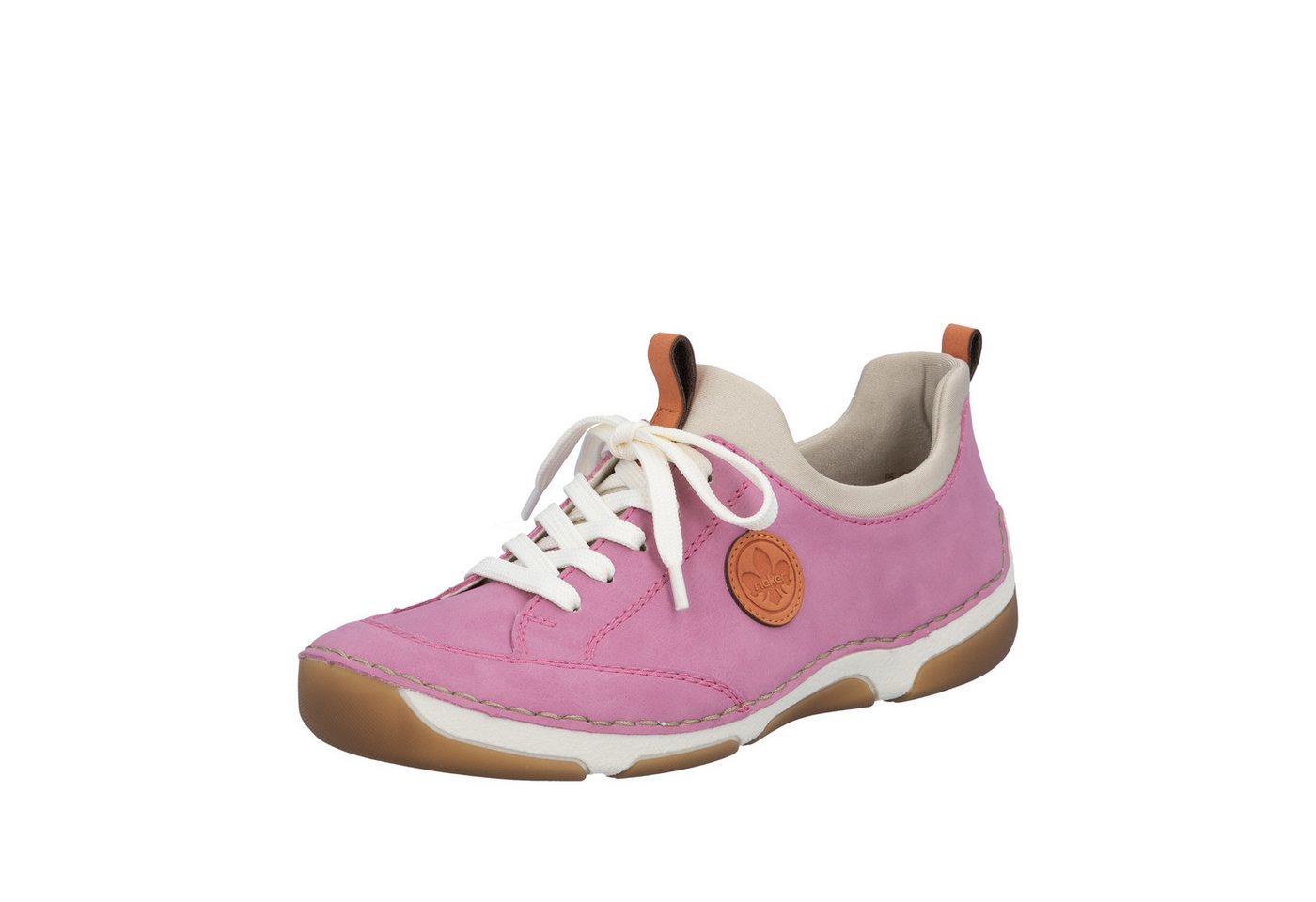 Rieker Slip-On Sneaker Slipper, Schlupfschuh, Freizeitsneaker aus Lederimitat (rosa)
