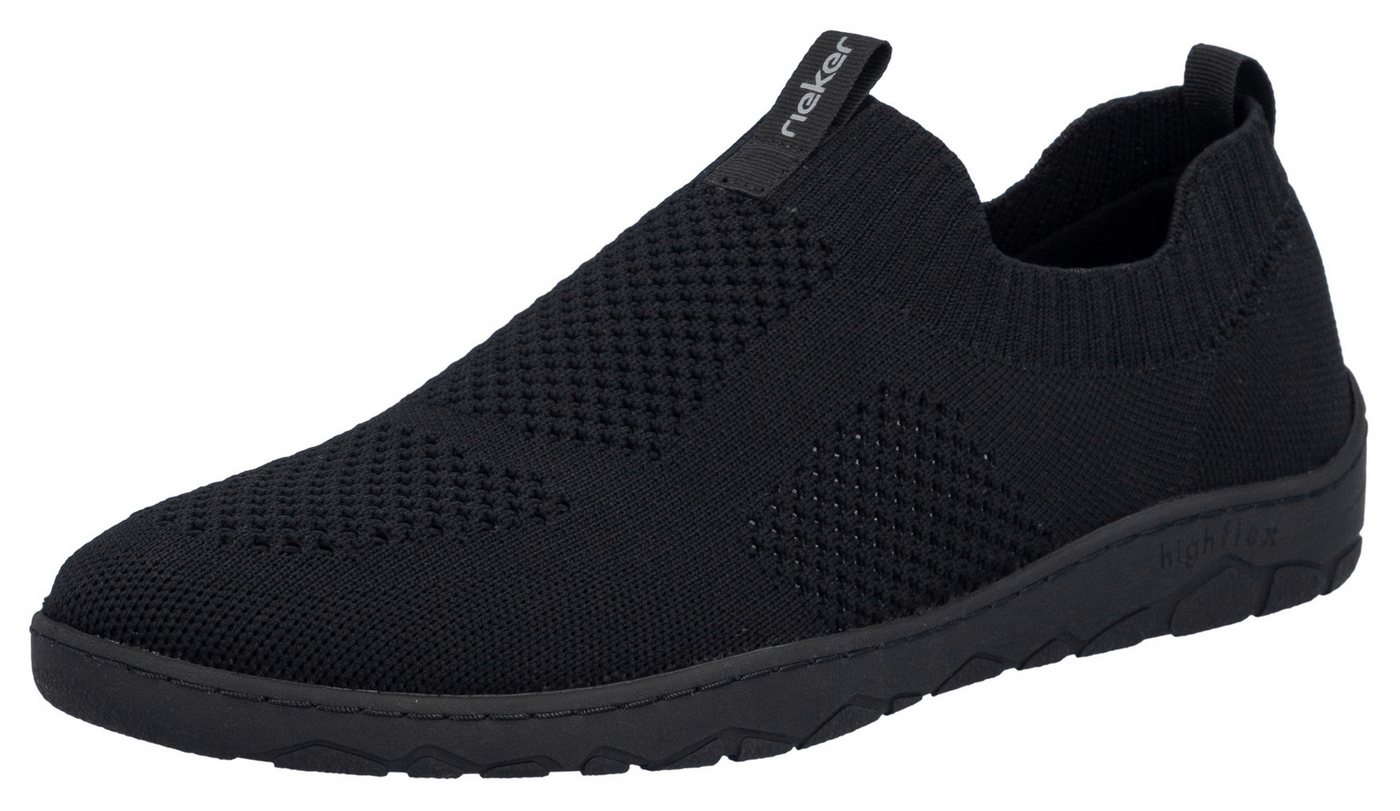 Rieker Slip-On Sneaker Slipper, Schlupfschuh, Freizeitsneaker mit leichter Laufsohle (schwarz)