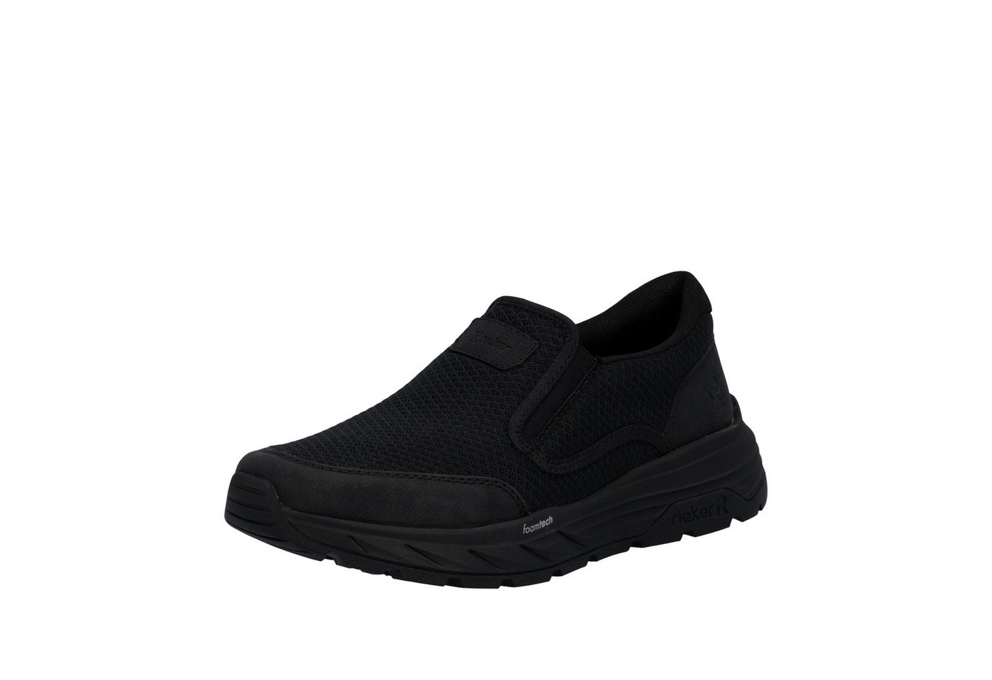 Rieker Slip-On Sneaker Slipper, Schlupfschuh, Halbschuh, Freizeitsneaker mit Gummizüge (schwarz)