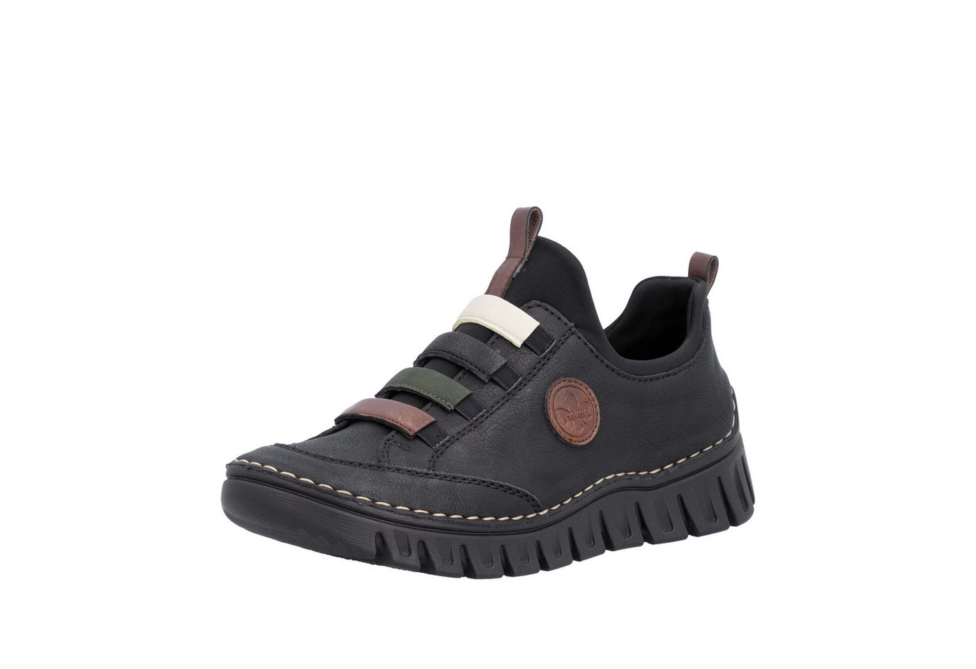 Rieker Slip-On Sneaker Slipper, Schlupfschuh, Halbschuh mit elastischem Einstieg