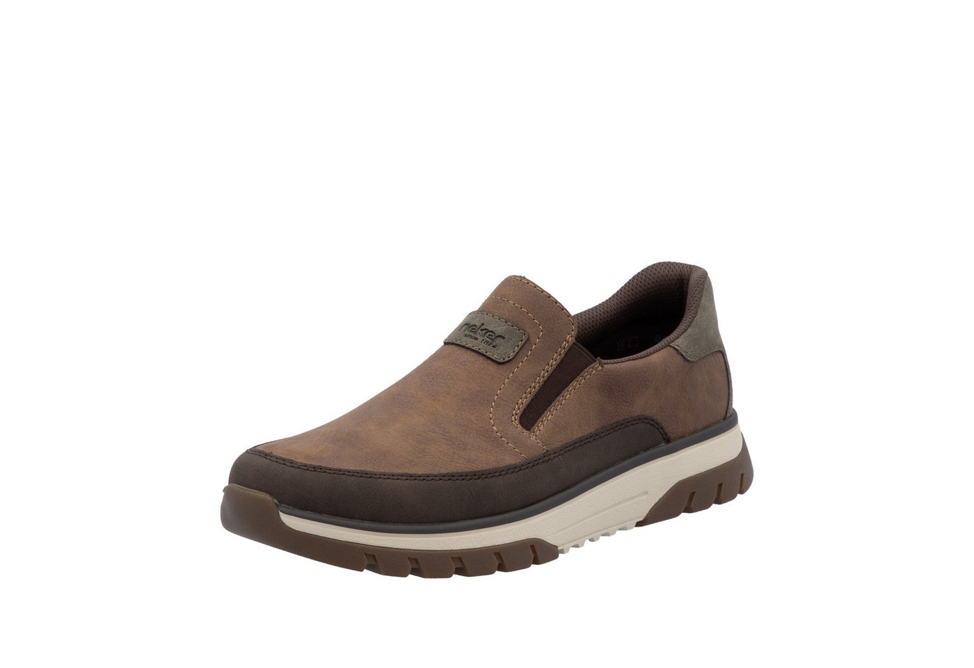 Rieker Slip-On Sneaker Slipper, Schlupfschuh, Halbschuh mit weicher MemoSoft-Innensohle (braun)