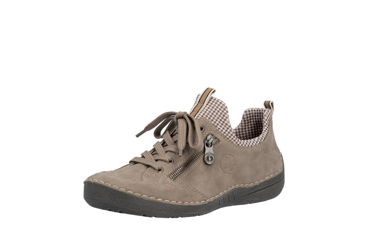 Rieker Slip-On Sneaker Slipper, Schlupfschuh, mit elastischem Einschlupf (beige)