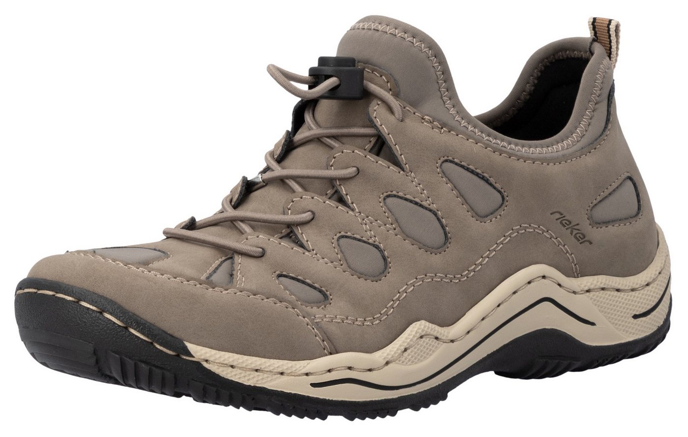 Rieker Slip-On Sneaker Trekking Schuh, Freizeitschuh, Slipper mit Wechselfußbett