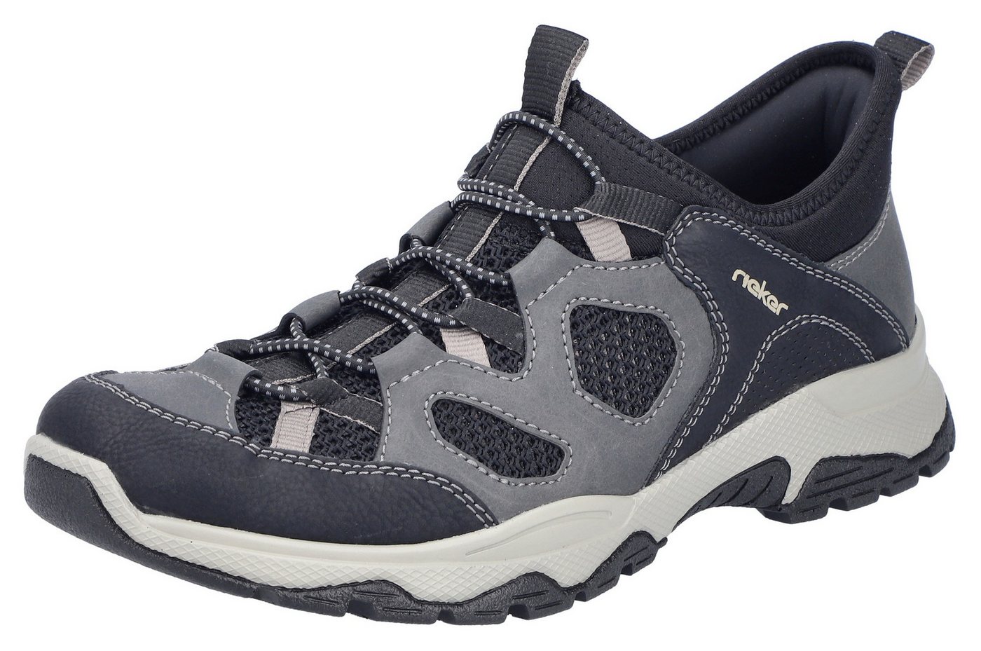 Rieker Slip-On Sneaker, Trekkingschuh, Outdoorschuh, Schlupfschuh mit Gummizug