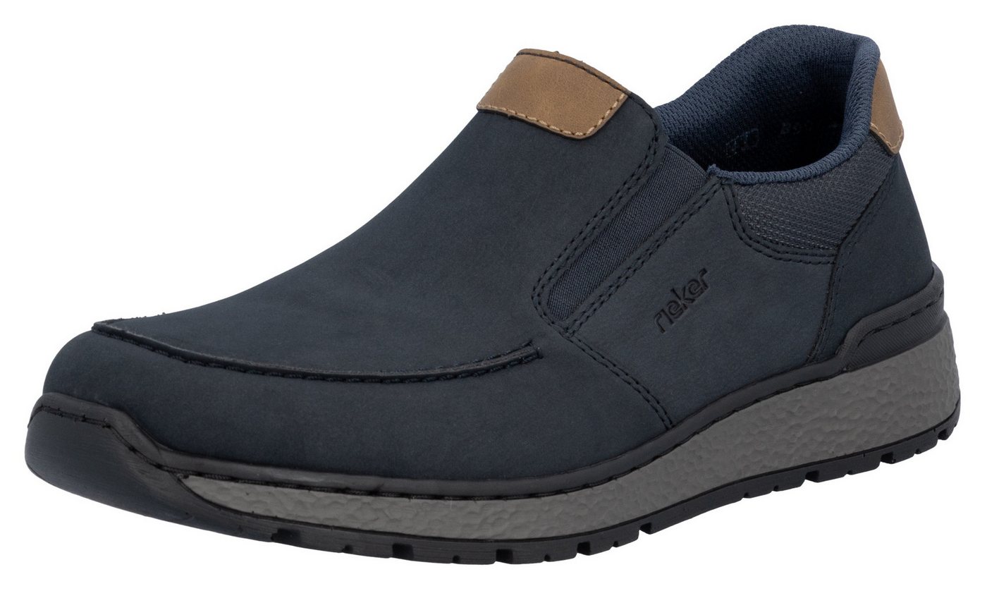 Rieker Slipper mit kontrastfarbenen Besätzen, bequeme Form