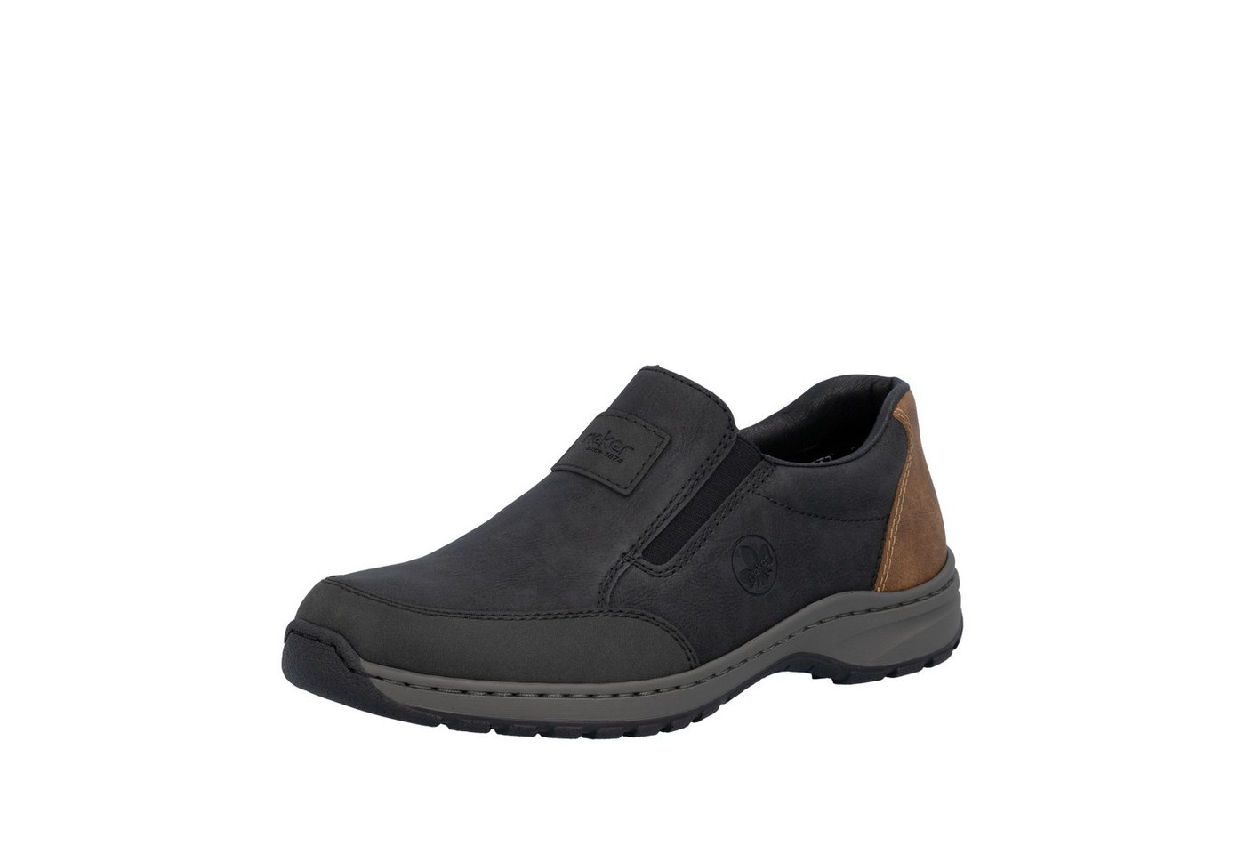 Rieker Slipper Schlupfschuh, Halbschuh, Freizeitschuh in bequemer Weite G (weit) (schwarz)