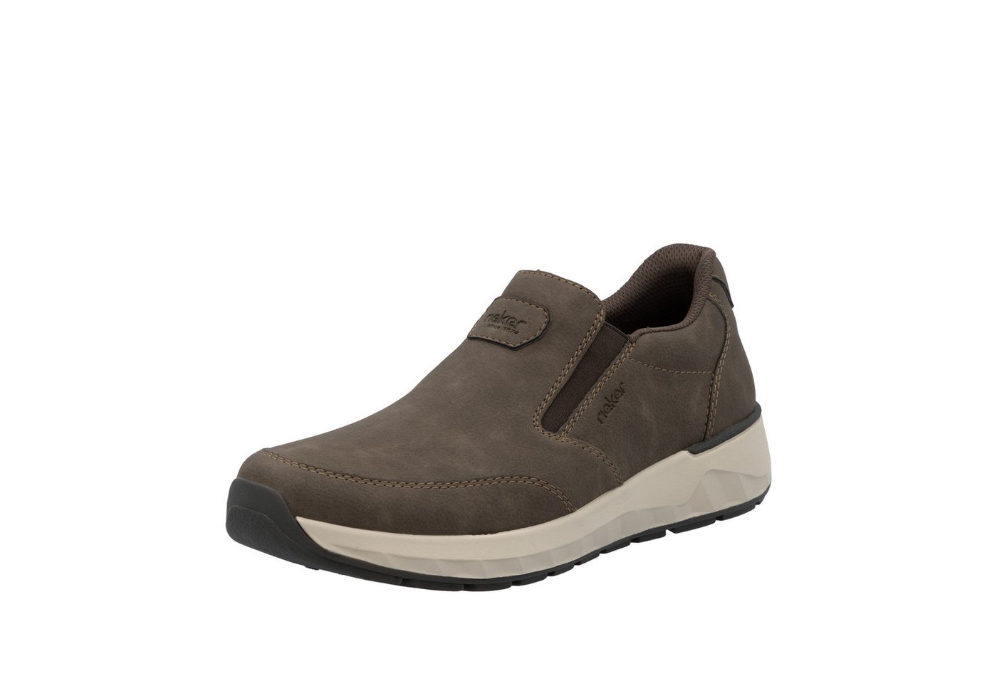 Rieker Slipper Schlupfschuh, Halbschuh, Slip-on Sneaker mit Ziernähte